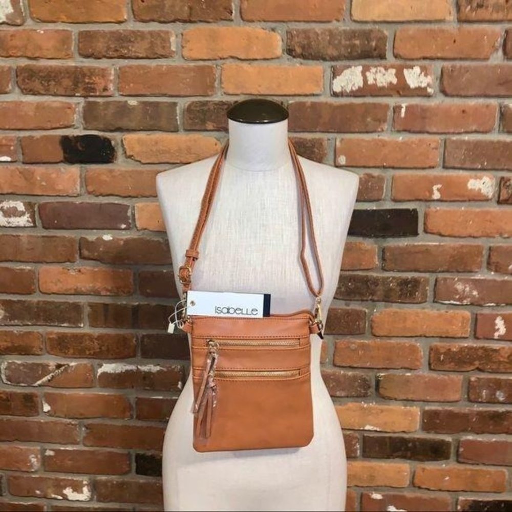 Isabelle Brown Vegan Leather Crossbody Bag